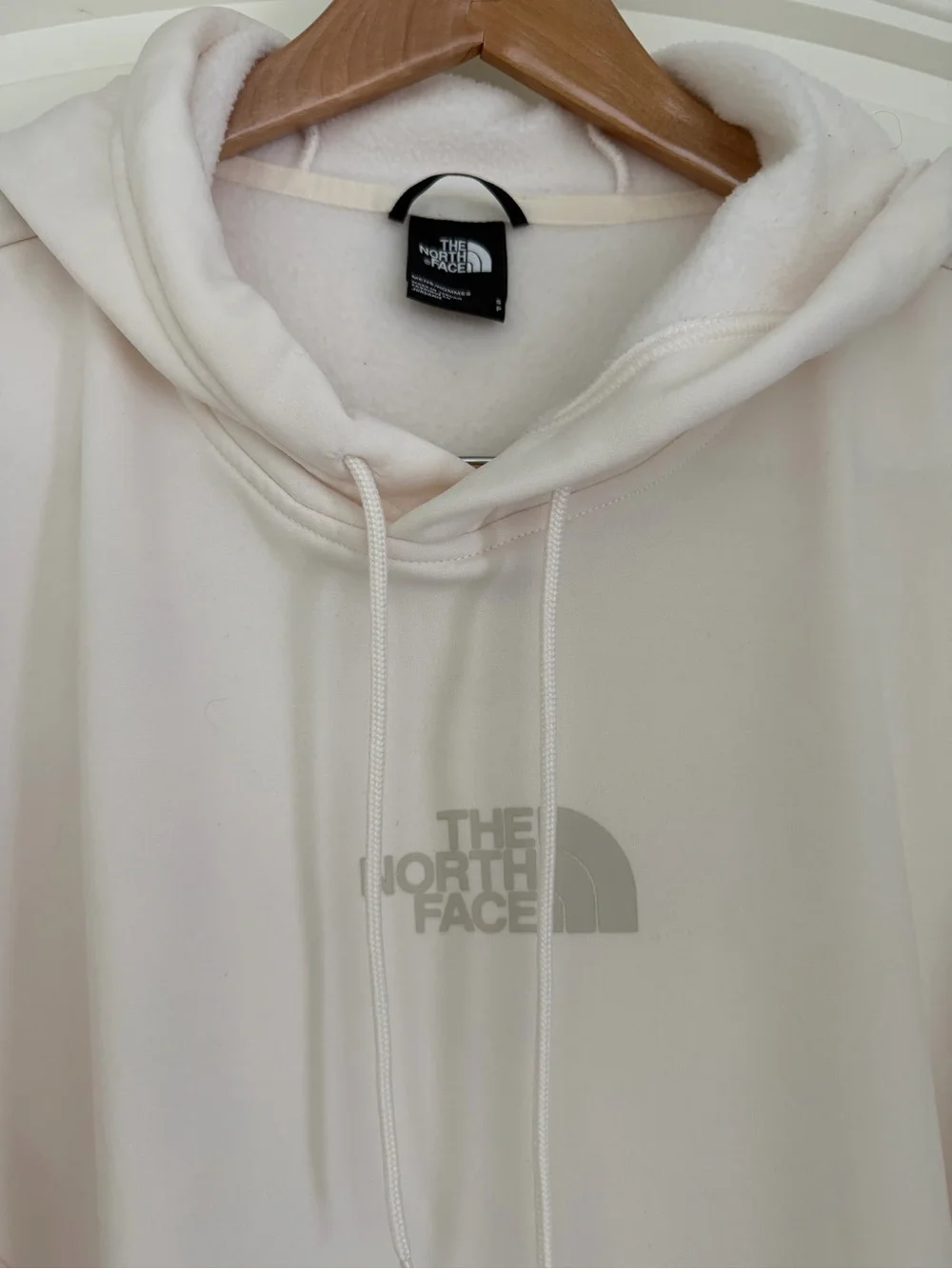 The North Face Men's Off-White Hoodie with Center Logo